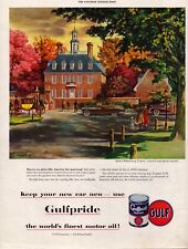 1949 Gulf Oil Corp Historic Williamsburg Saturday Evening Post Vintage Print Ad picture