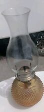 Vintage Hurricane Oil Lamp w/ globe Kerosene Anchor Hocking Hobnail Papaffik picture