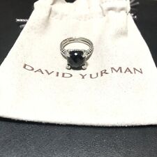 David Yurman Sterling Silver 11mm Chatelaine Ring w/Black Onyx & Diamonds S 6.5 picture