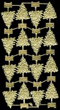 Full Sheet Of German Dresden Gold Foil Paper Christmas Trees Victorian Scraps picture