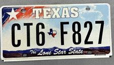 Texas License Plate TX 2011 Lone Star State Mountains Clouds Sky Car CT6 F827 picture