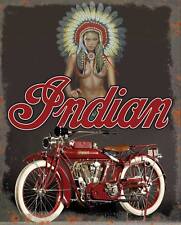 American Indian motorcycle vintage reproduction on 8x10 in aluminum picture