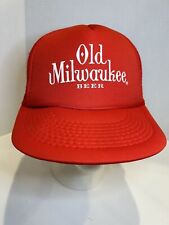 Old Milwaukee Beer Vintage Snapback Red Hat Mesh Back Truckers Rope baseball CAP picture