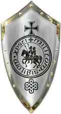 Medieval Reproduction Templar Armor Shield Made Solid Steel & Brass picture