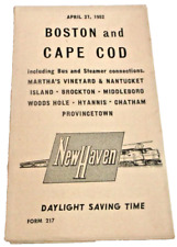 APRIL 1952 NEW HAVEN RAILROAD CAPE COD SERVICE PUBLIC TIMETABLE FORM 217 picture