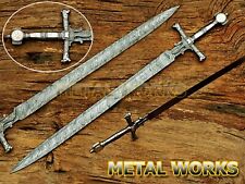 Damascus Steel King Solomon Crusader Sword w/LeatherSheath(Star of David Pommel) picture