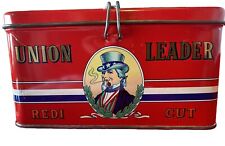 1920’s Antique Union Leader Redi Cut Smoking Tobacco Tin Empty Vintage Metal Old picture