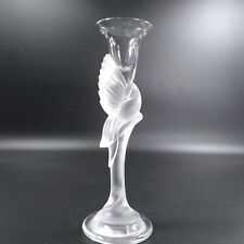 Igor Carl Faberge Frosted Kissing Dove Crystal Candlestick 9 Inches Tall France picture