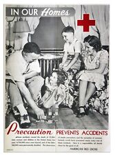 Precaution Prevents Accidents 1940's Red Cross Poster picture