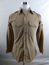 VINTAGE 50's KOREAN WAR U.S AIRFORCE Button Front Long Sleeve Shirt Sz M Patches picture