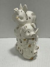 Fitz and Floyd PIG PILE Ceramic/Porcelain Hand Painted Figurine Japan 8