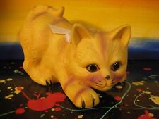 Cute Orange Kitten with Ribbon Handpainted Porcelain Cat Figurine picture