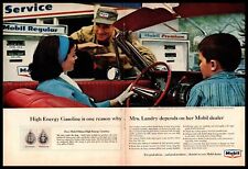 1964 Mobil High Energy Gasoline Service Station Attendant Hat 2-Page Print Ad picture