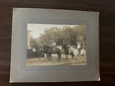 Antique Mounted Photo Men Horseback shotgun A. Garland Hall Photo Whitfield NH picture