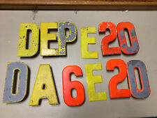 Vtg 12pc Lot Atq Metal Marquee Sign Movie Industrial Letter Numbers Neon 7.5