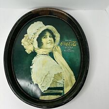 COCA COLA VINTAGE Original Antique SERVING Coke Girl TRAY Betty Oval Tin  picture