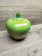 Vtg Green Ceramic Gourd Vase picture