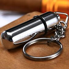 Stainless Steel Cigar Punch Cutter with Key Chain Ring Silver Color Bullet Shape picture