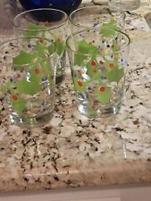 Vintage Libby Holyberry & Dot Glasses Set Of 4 -New picture