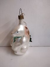 Whitehurst Imports Bunny RabbitMouth Blown Glass  Handpainted Christmas Ornament picture