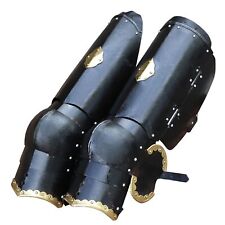 The Cursed Black Knight Functional Steel Practice Training Medieval Leg Armor picture