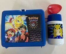 Vintage 1999 Pokemon Lunch Box Blue Nintendo Sandshrew Ash AJ With Thermos picture