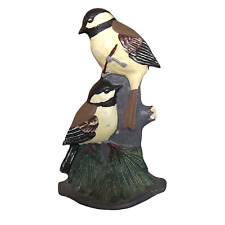 Heritage Metalcraft Cast Iron Chickadee Doorstop Hand Painted Signed Recycled picture