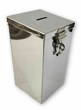 Stainless Steel Long Donation Coin Box And Money Piggy Bank Coin Gullak Free/S. picture