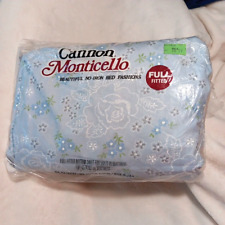 Vintage Cannon Monticello Full Fitted Sheet Blue Floral 54x76 NEW picture