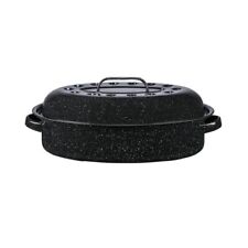 Granite Ware Porcelain Enamel Covered Oval Roaster Pan 15.7 x 12.4 x 6.1 Inch picture