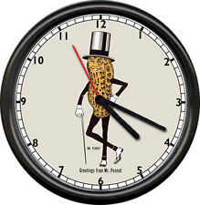 Mr Peanut Planter's Nuts Retro Top Hat Sign Wall Clock picture