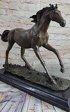 Genuine Bronze Horse Sculpture  Signed Western Animal Artwork Home Decor picture