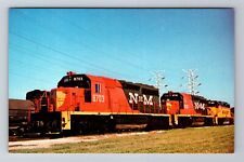 McCook IL-Illinois, Locomotives 8703 & 8701 SD 40-2 Antique Vintage Postcard picture