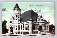 Rockford, IL-Illinois, Post Office Antique, Vintage Souvenir Postcard picture