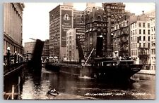 Steamer Cadillac on the River Milwaukee Wisconsin c1940 Real Photo RPPC picture