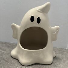 New GHOST Open Mouth Large CANDY BOWL Dish WHITE Halloween picture