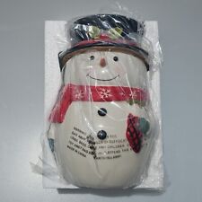 Yankee Candle SNOWMAN w/ stocking Large  Candle Holder/Cookie Jar #1724715 picture