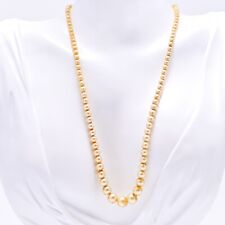 SCHICK Original Vintage Designer Signed 14k Gold Princess Pearl Estate Necklace picture