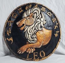 Vintage Leo Zodiac Wall Art Painted Plaster Sign 10” Astrology 1970’s picture
