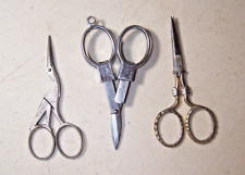 Vintage Lot Of 3 Pairs Of Sewing Scissors picture