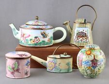Mini Enameled Trinket Holders Watering Can Tea Pot Most Empress Arts picture