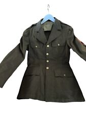 Vtg 1940s Authentic WW2 Uniform US Army Wool Dress Jacket Dark Green  39L picture