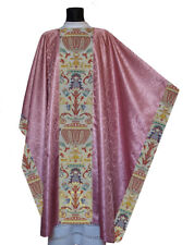 Rose Monastic Chasuble with stole Coronation Tapestry Vestment Casulla MX115R25 picture