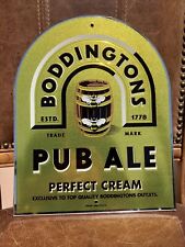 Boddingtons Pub Ale Perfect Cream Acrylic Beer Sign Bar Mancave 10”x13” picture