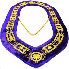 Masonic OES Regalia Order of Eastern Star Chain Collar - Purple Backing picture