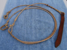 Vintage Rawhide Braided Romal Bridle Horse Reins Red Braid in Knots picture