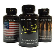 Mud Bud Jug Portable Disposable Spittoon Black US Flag & Bullet Dip Spit Spitter picture