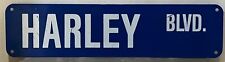Metal Blue HARLEY (Davidson) BLVD Sign picture
