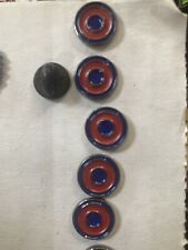5 mini phish red and blue donut pins picture