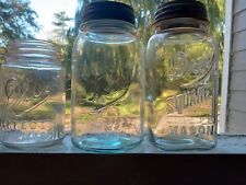 Antique  Drey Fruit Canning Jar Lot. Smokey, Aqua & Clear Excellent Condition picture